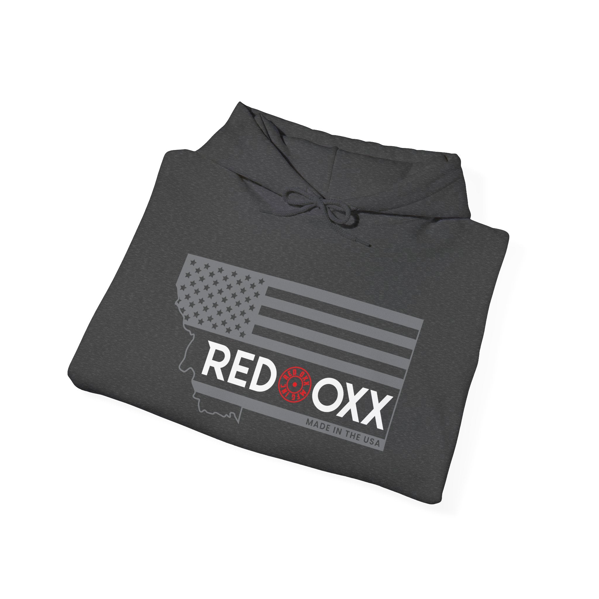 Montana Flag Hoodie "RED OXX" Logo Pullover