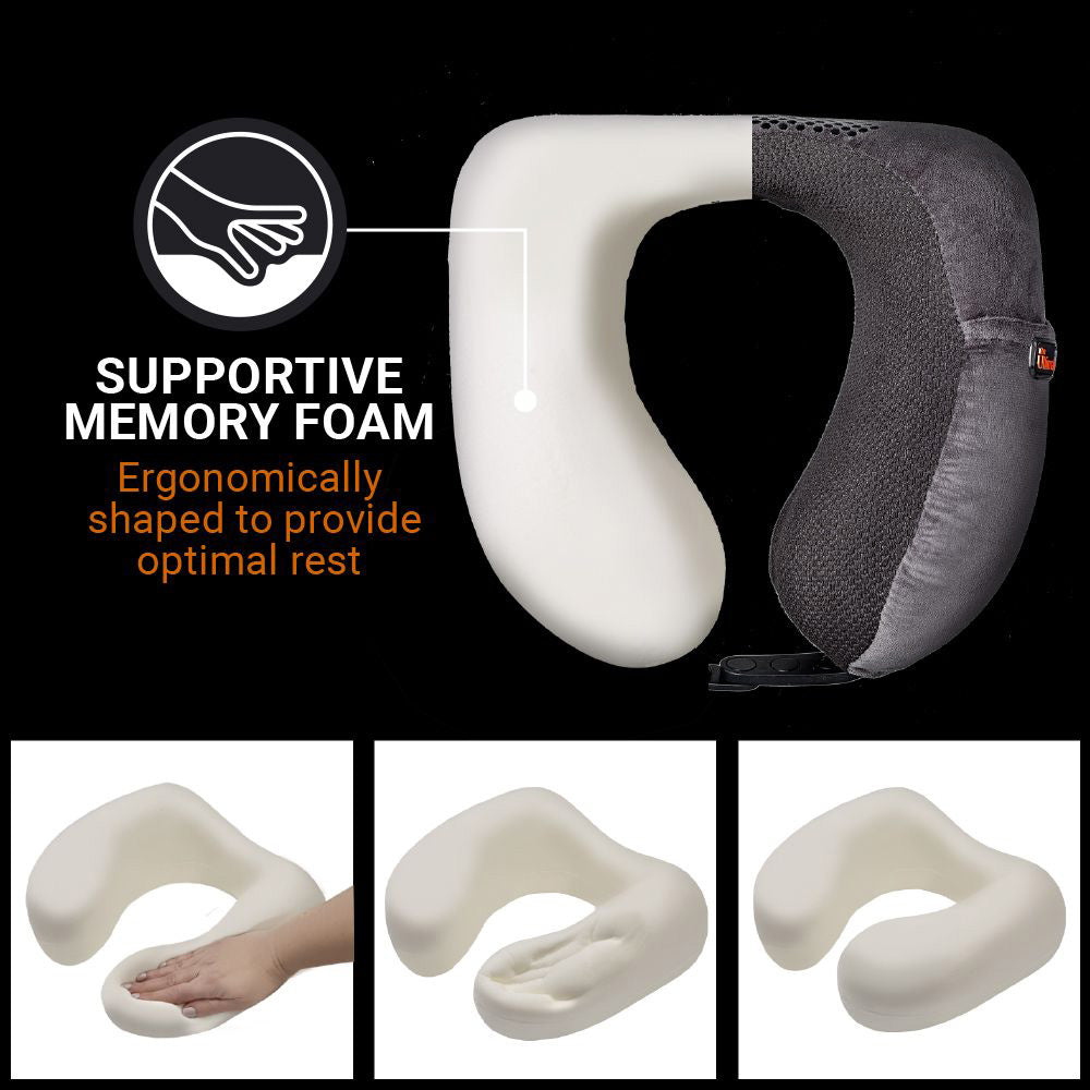 Supportive memory foam ergonomically shaped to provide optimal rest.