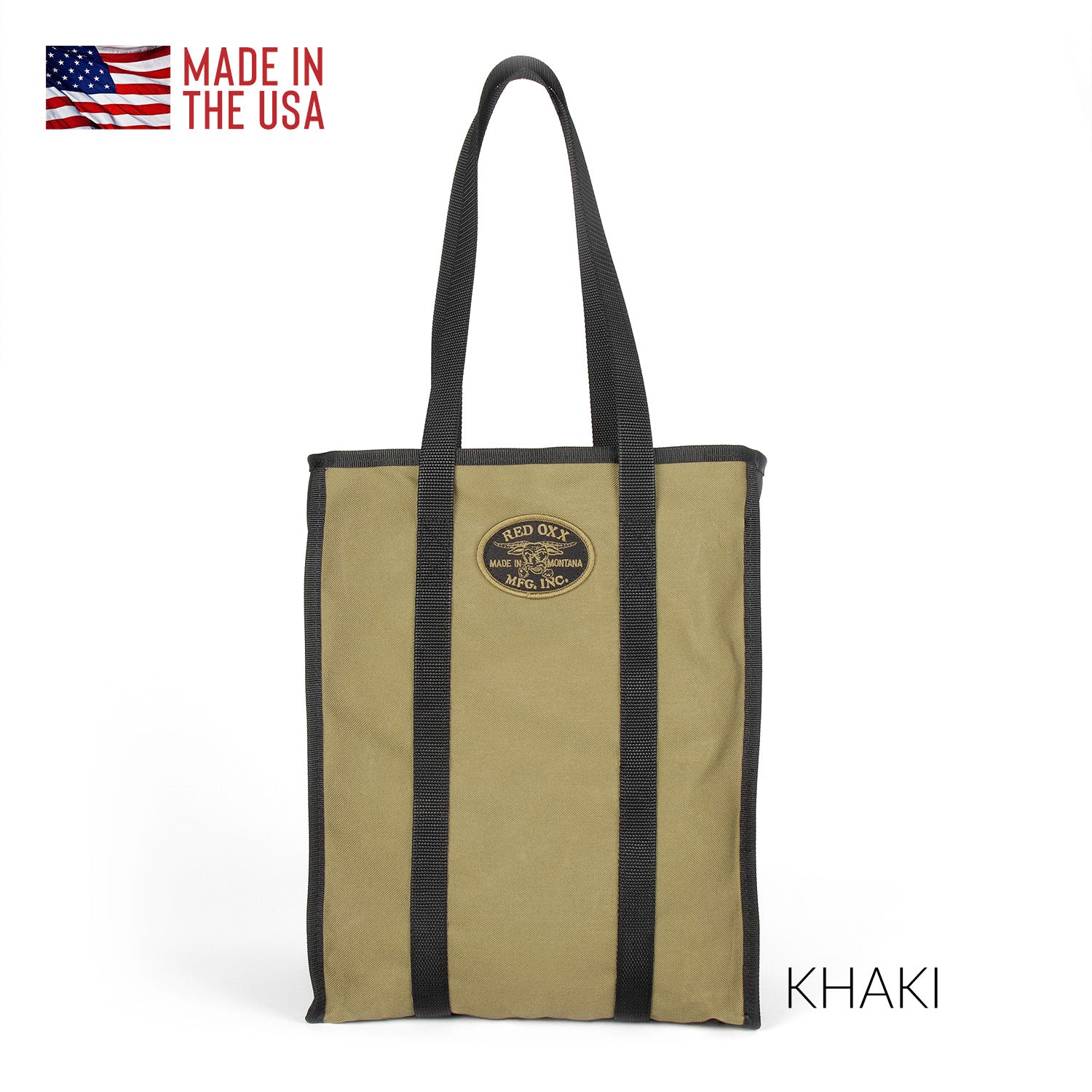 Khaki Farmer's Market Nylon tote bag