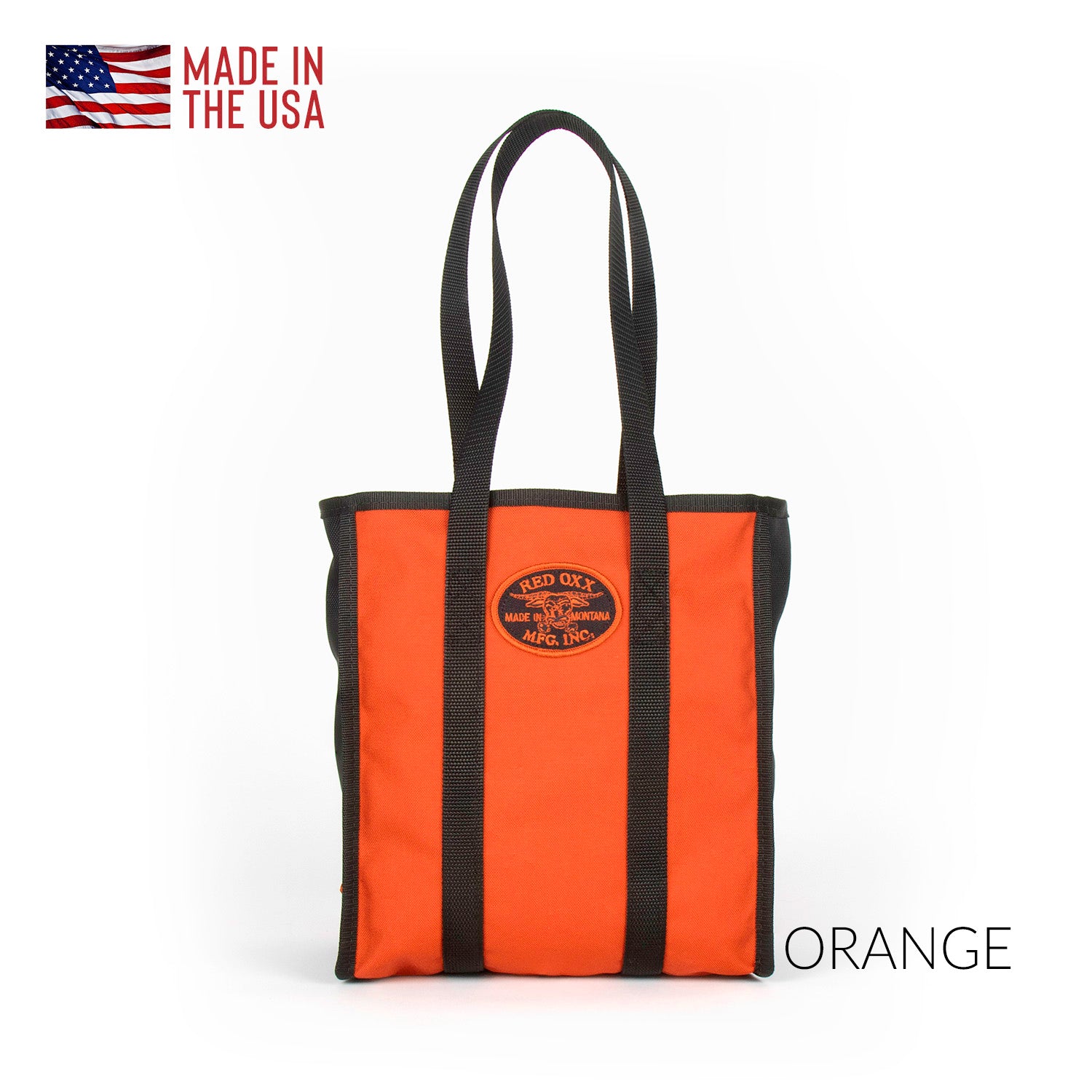 Orange Small Tote Bag. Made of Ballistic Nylon in USA.