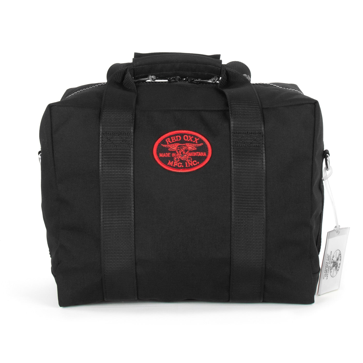 Extra small aviator kit bag with luggage tag.