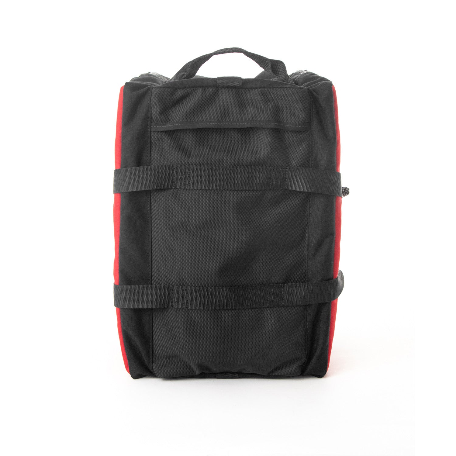 Bottom view with backpack straps stowed away in the slip pocket.