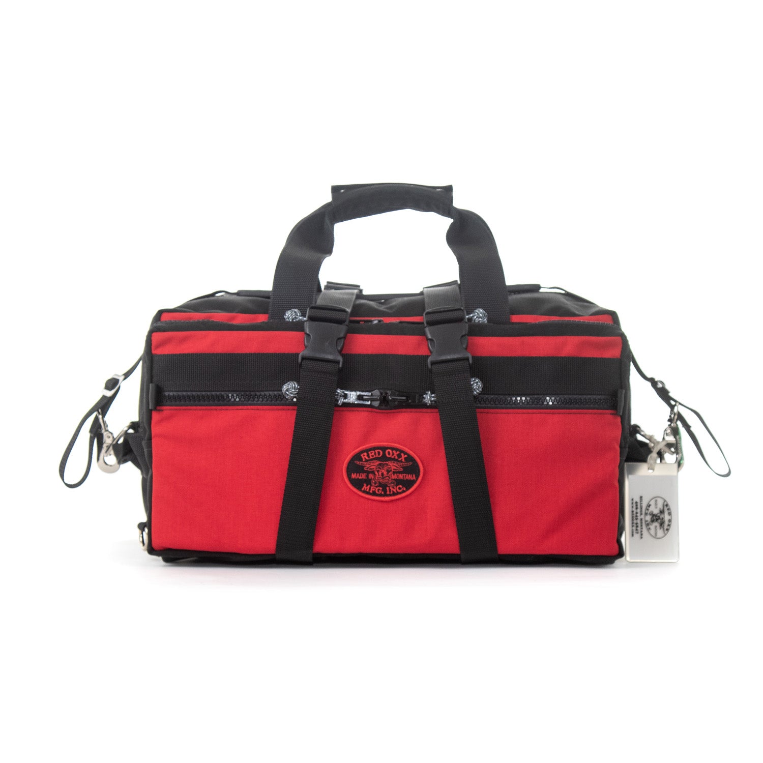 Small Red Hybrid Duffel Made in USA Lil Hombre side view