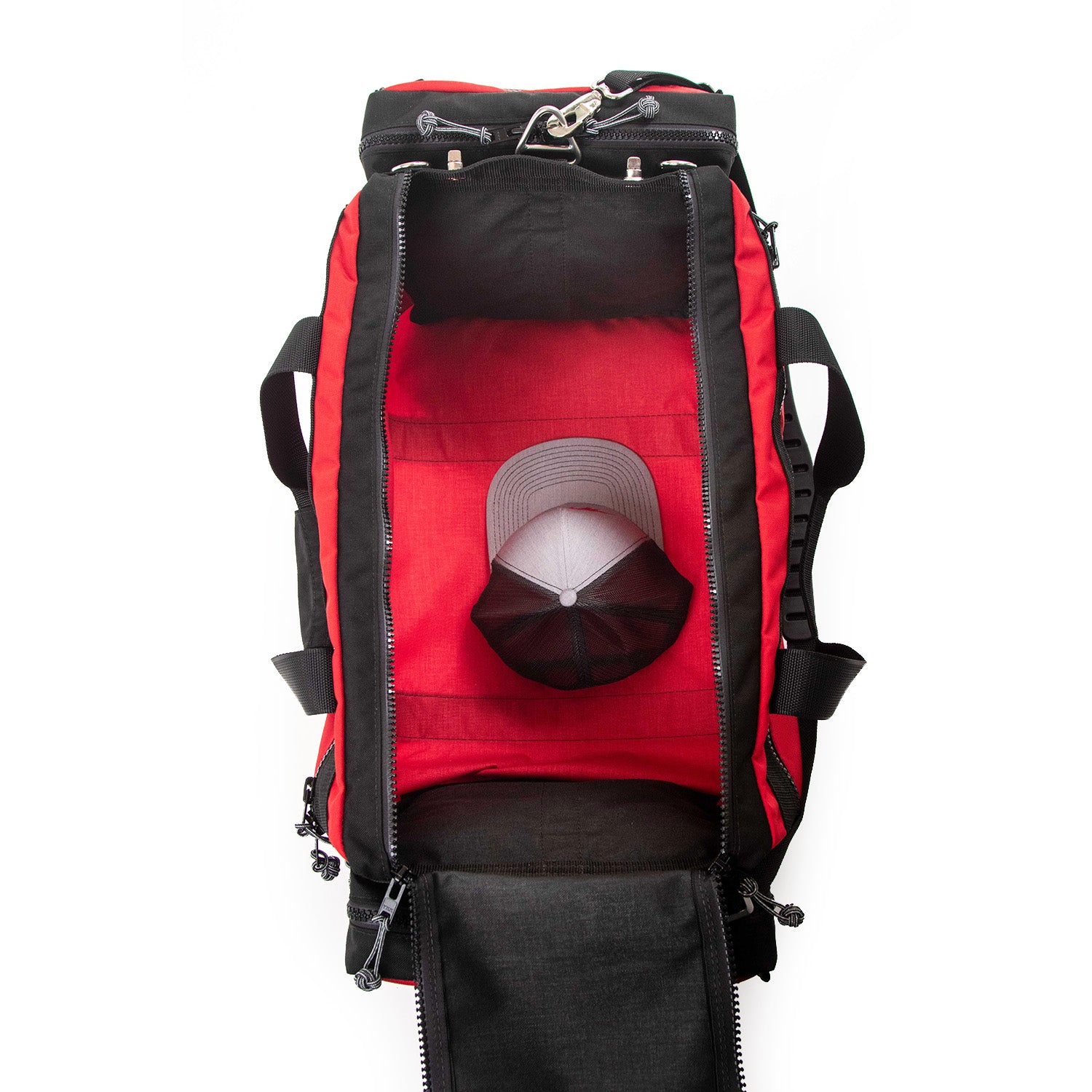 Main compartment with hat to show scale.