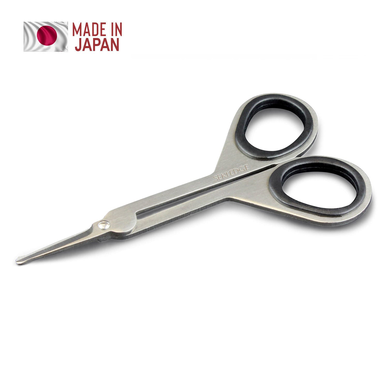 Seki Edge Stainless Steel Safety Nostril Hair Trimming Scissors SS-908