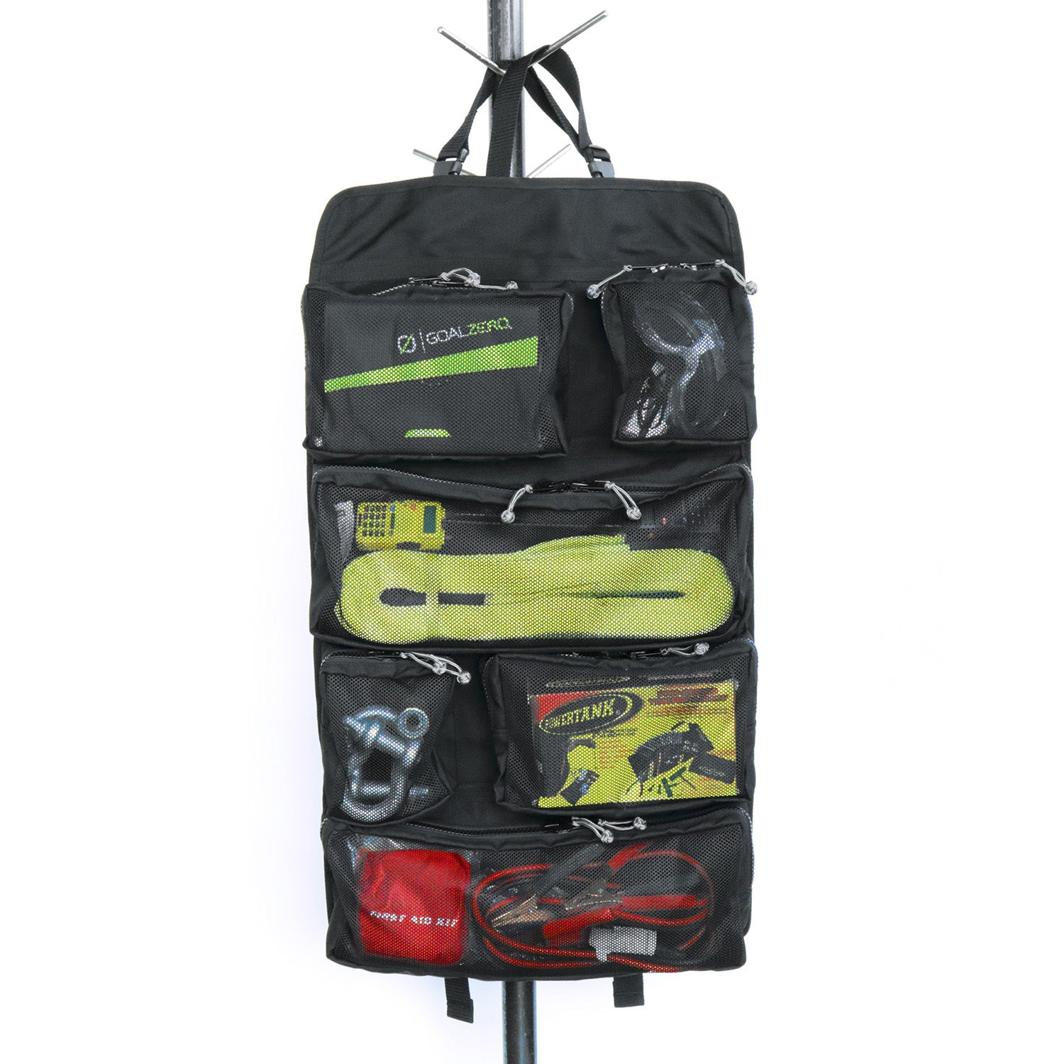 Big Bull tool roll with offroad recovery gear stowed. 