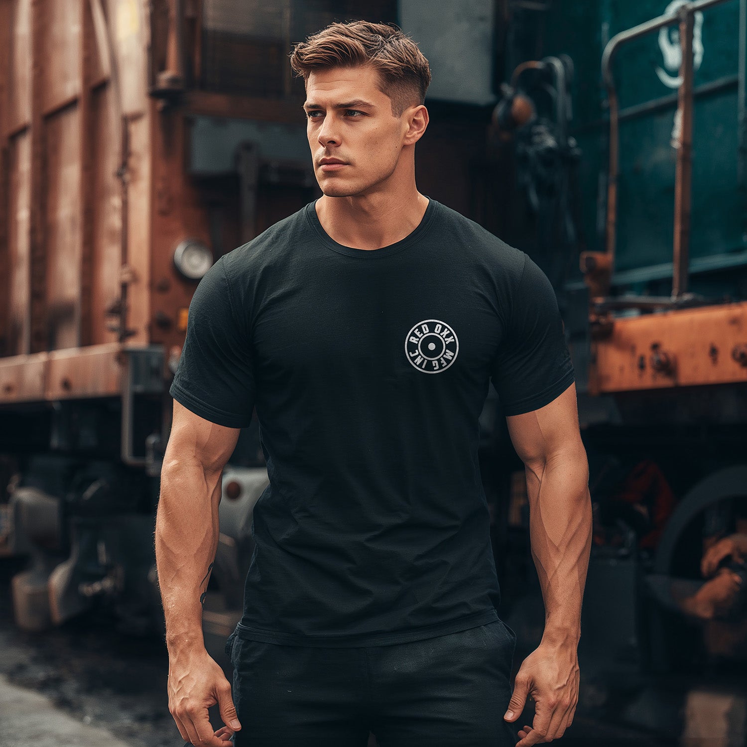 Red Oxx Railroad Locomotive-Shirt