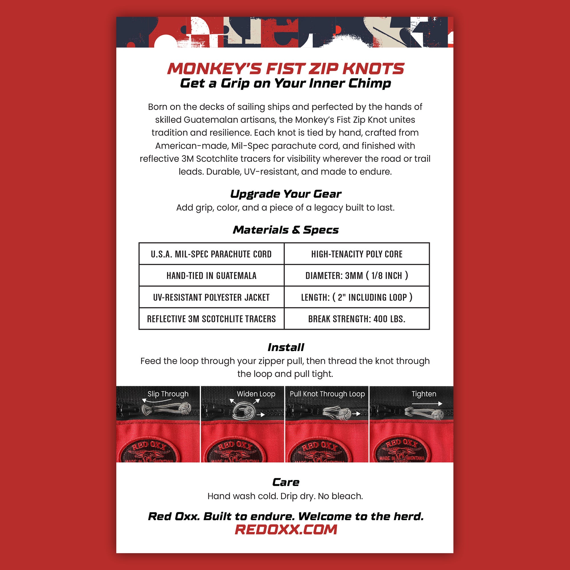 Monkey Fist Paracord Zipper Pulls - Multiple Colors (6 Pack)