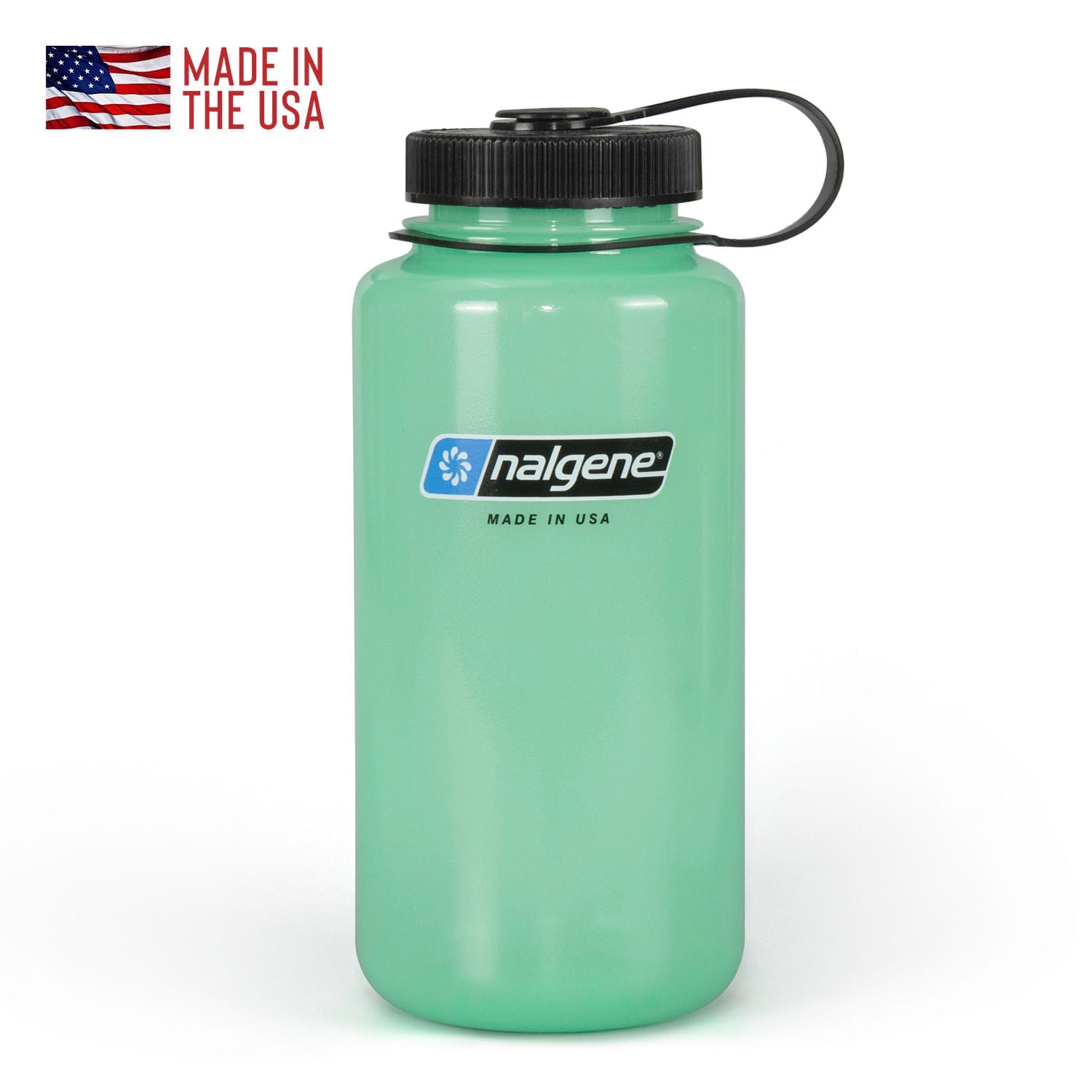 Nalgene 32 ounce Green Glow bottle. 