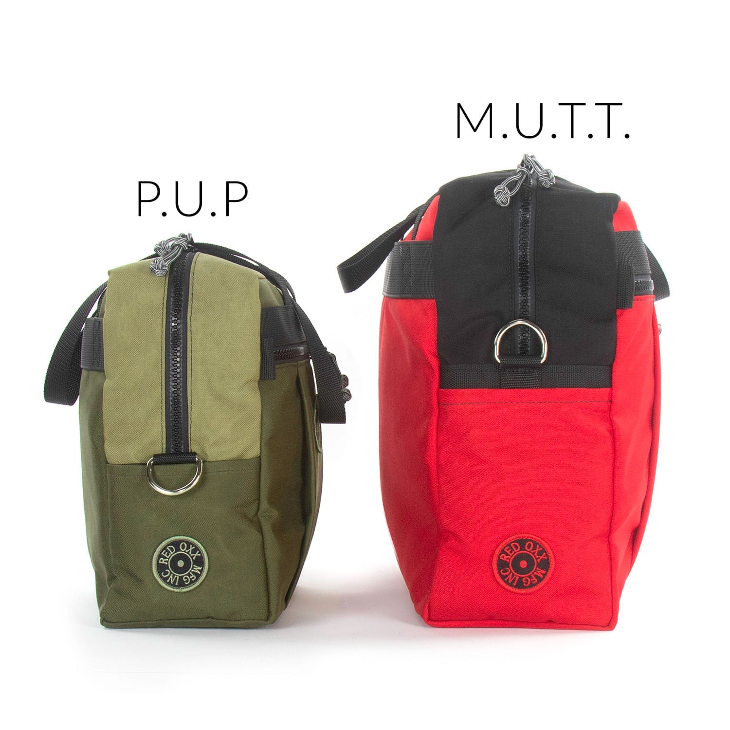 Comparison of PUP and MUTT - From left to right.  End view