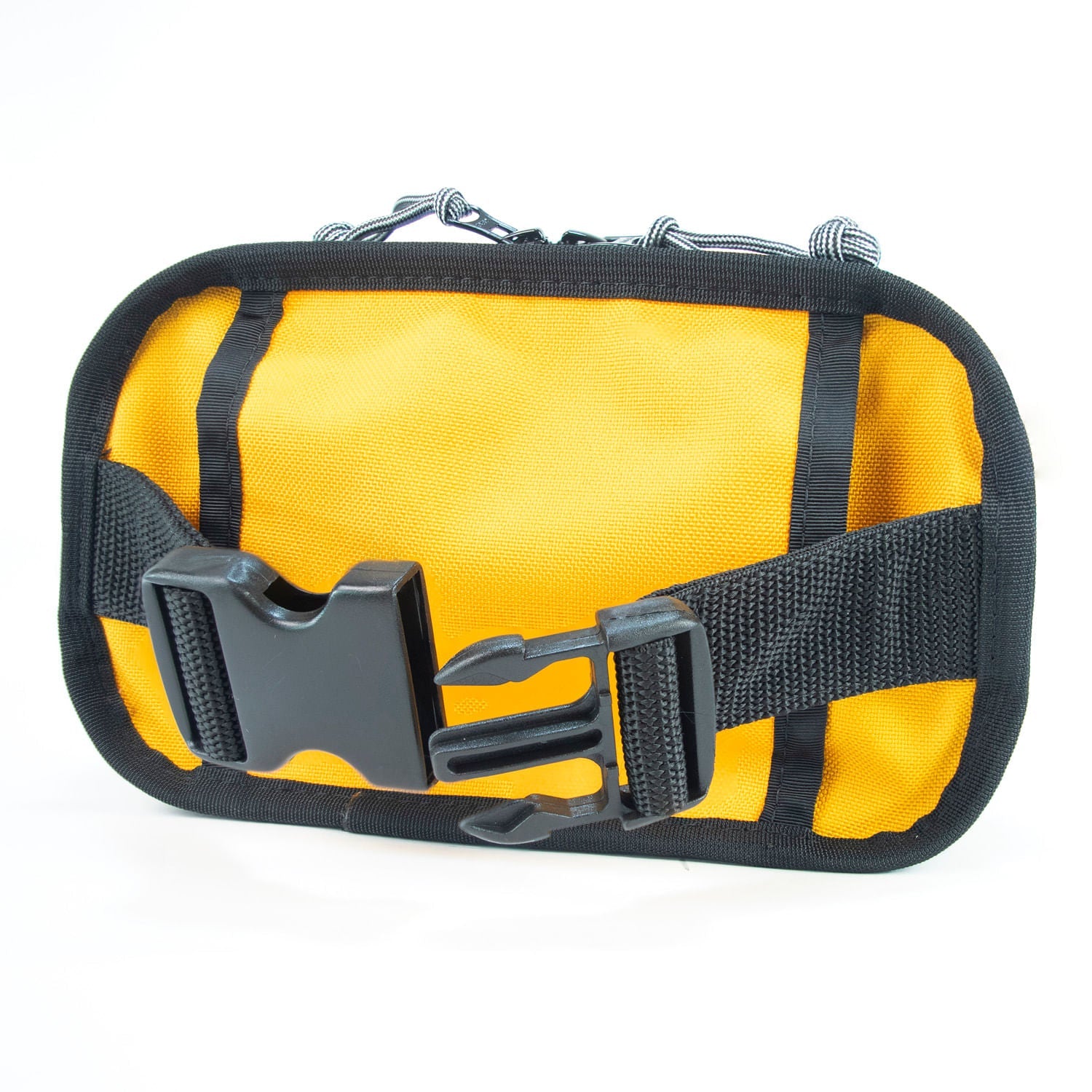 Fastex buckles for attaching waist belt. Buckles can be stowed away behind material pass through pocket.