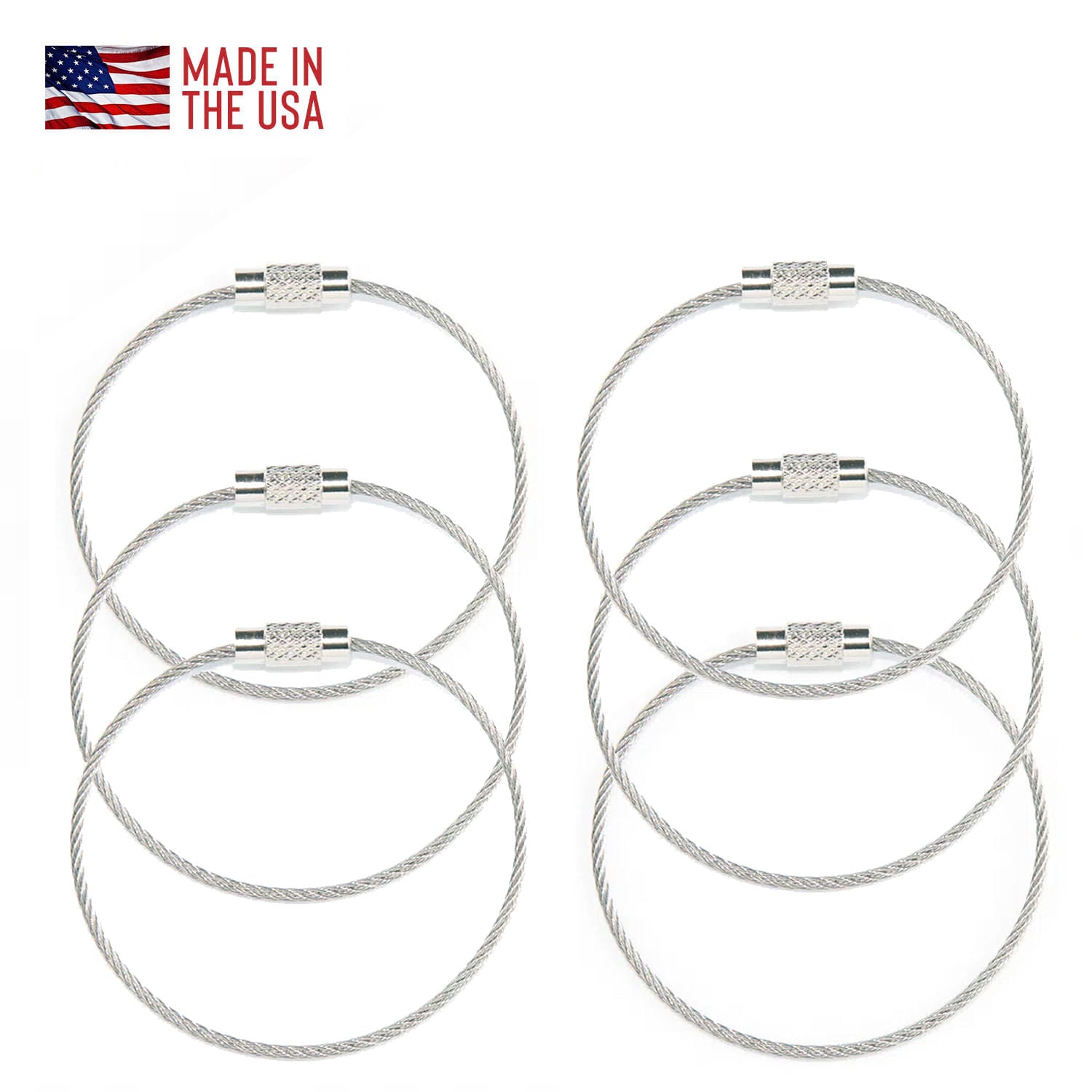 Braided Wire Screw Fastener Cable Lock 6 Packs Red Oxx Mfg only 12.00