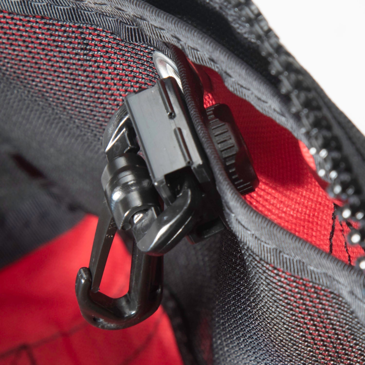 Key Clip installed to interior of Red Oxx bag.