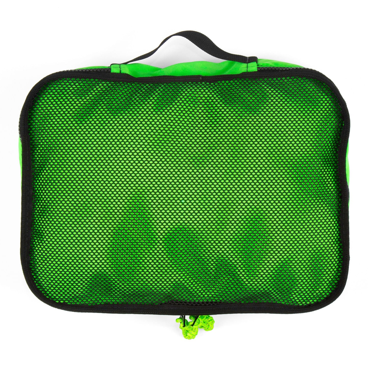 top view showing mesh and grab loop handle.