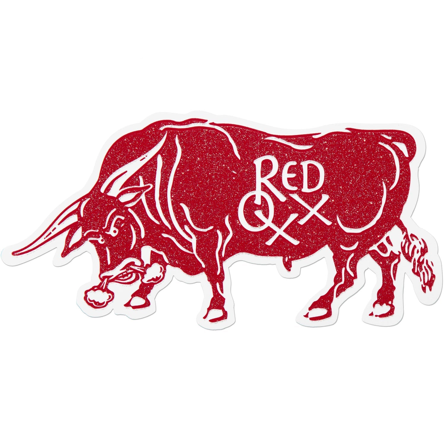 Woodcut Oxx glitter sticker