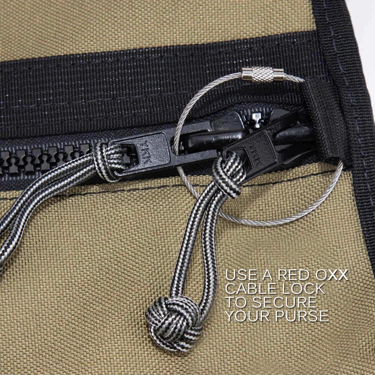 Use a Red Oxx cable lock to secure your purse.