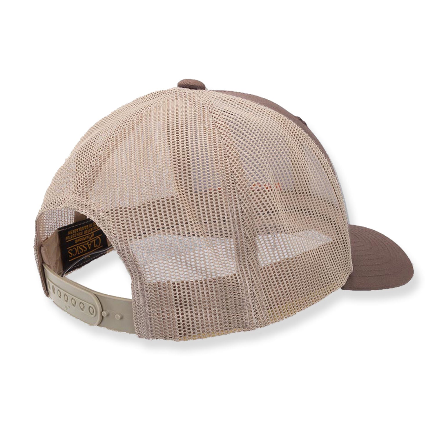 Mesh back on crosshairs hat. 