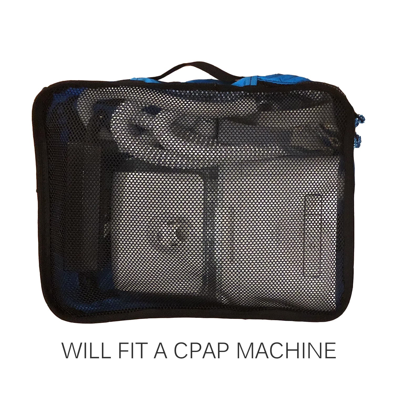 Kingfisher packing cube holds Cpap-machine. 