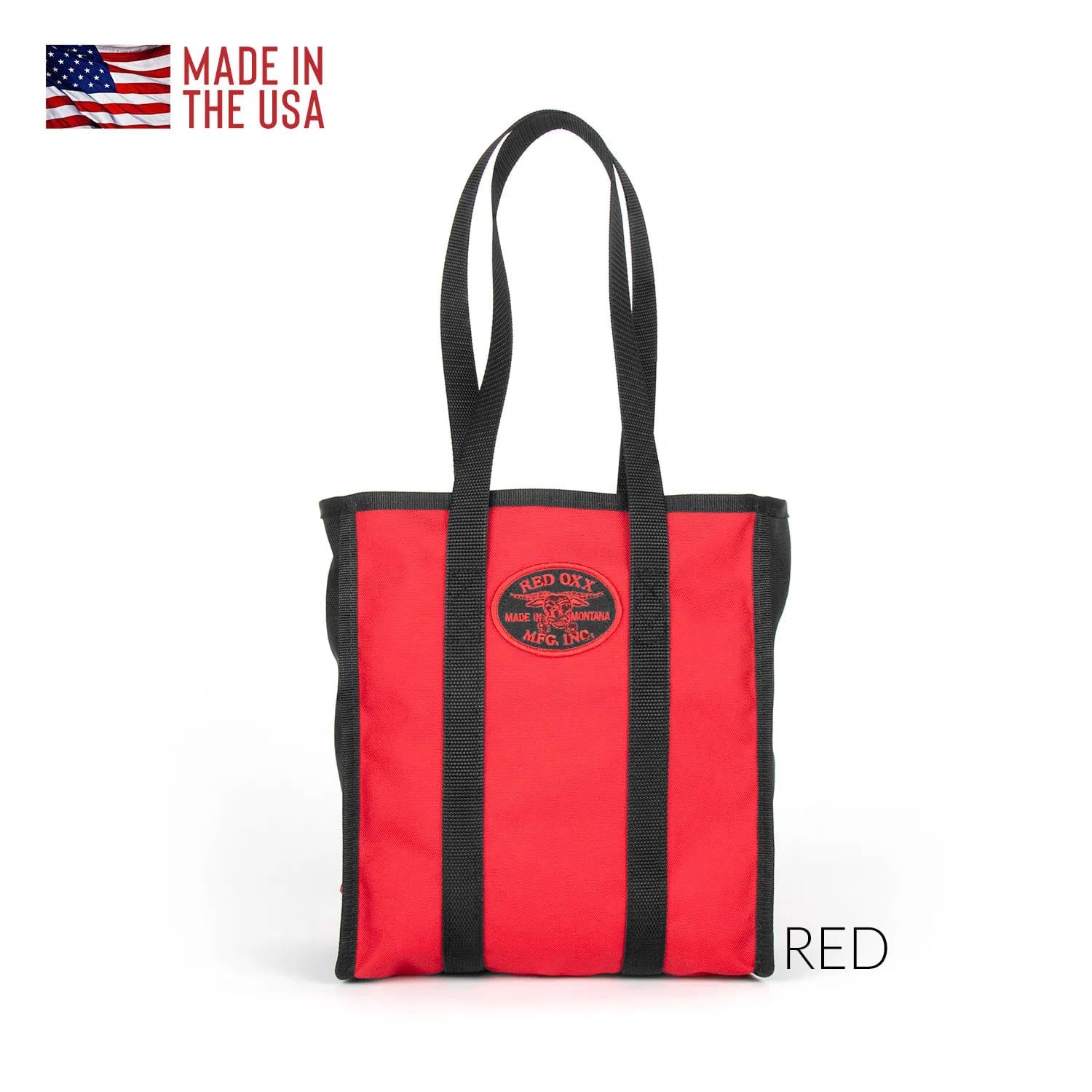 Red Small Tote Bag. Made in USA.