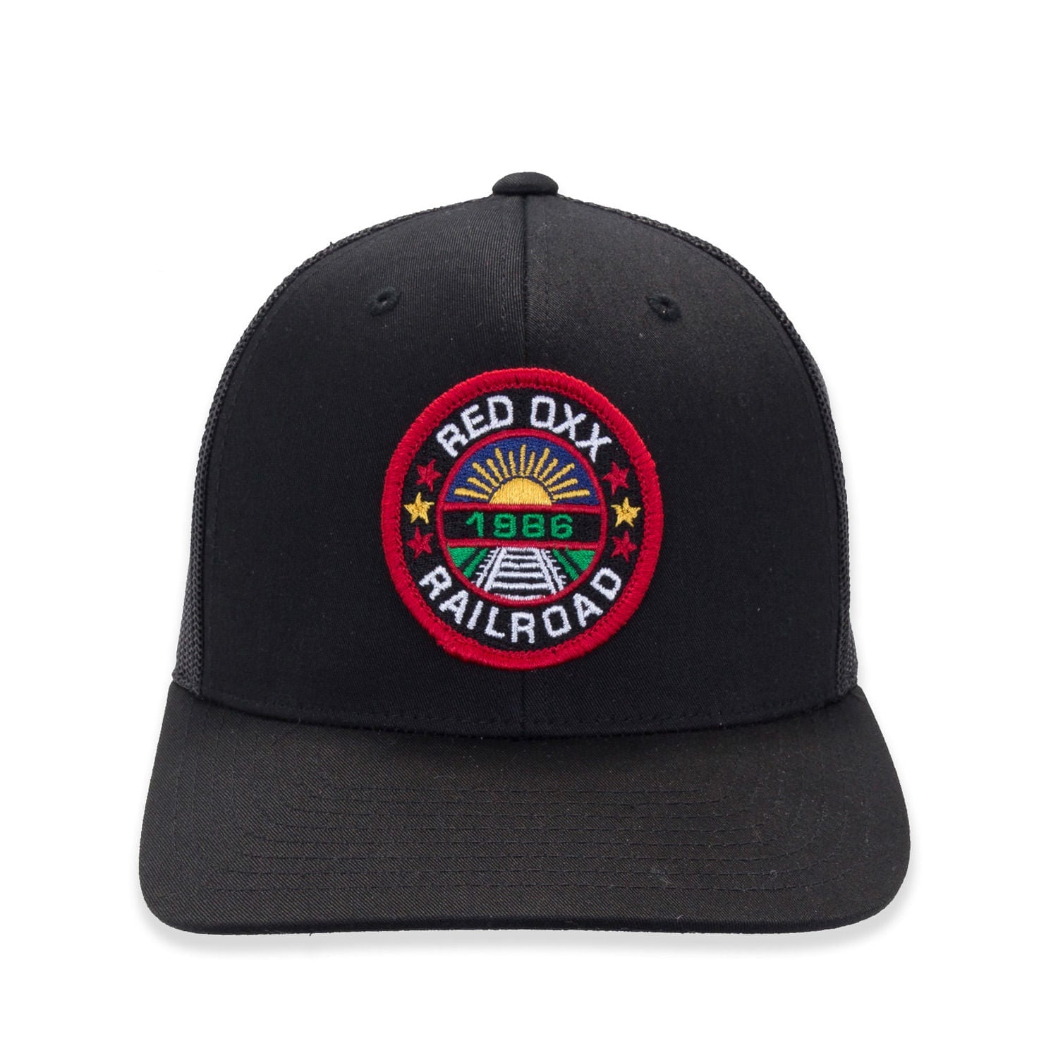Red Oxx Railroad Patch trucker hat. 