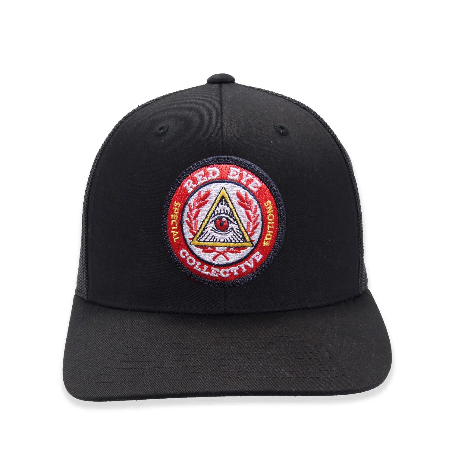 Red Oxx Red Eye Collective logo on trucker hat 