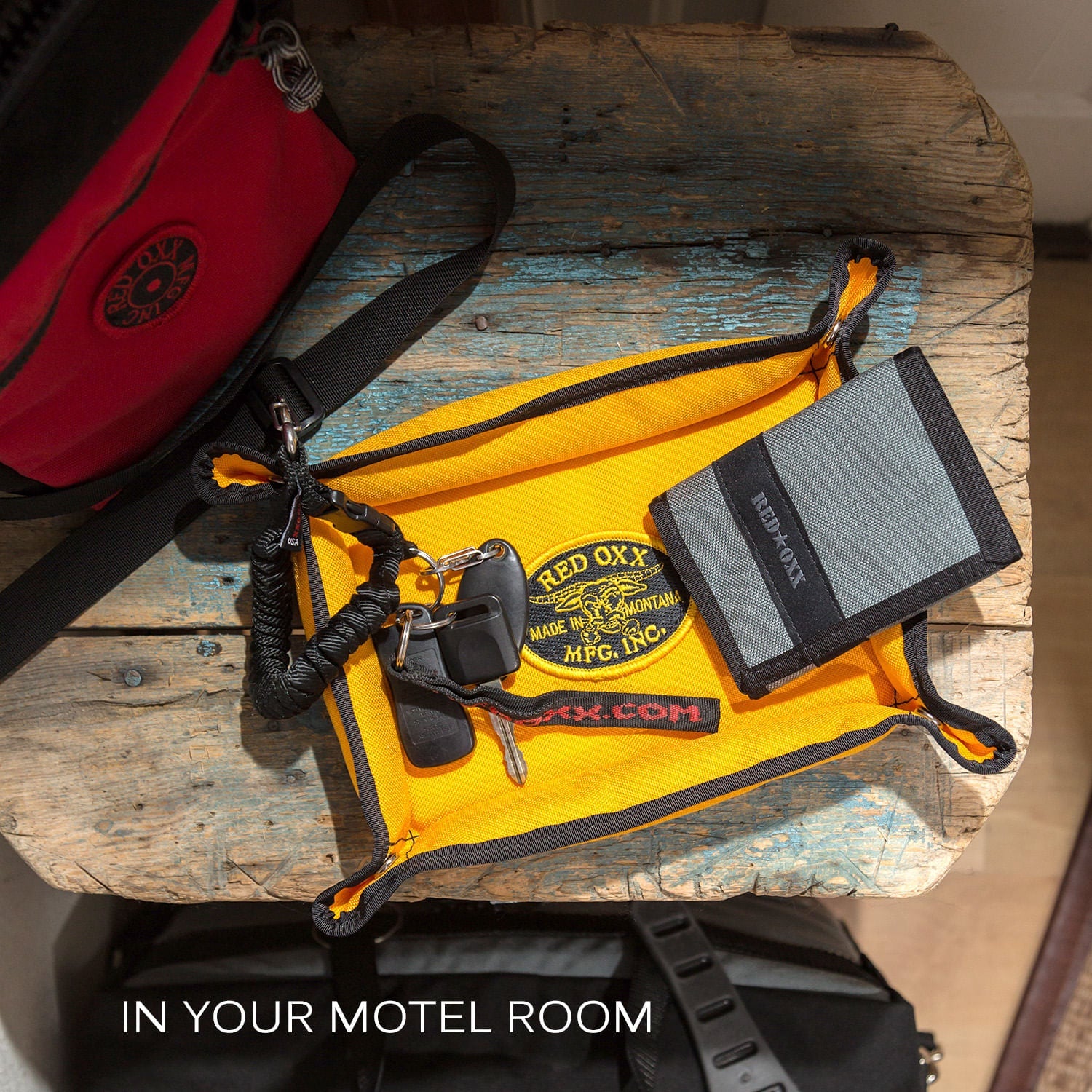 Travel Tray is great for your motel room.   Keys and Rigger wallet.