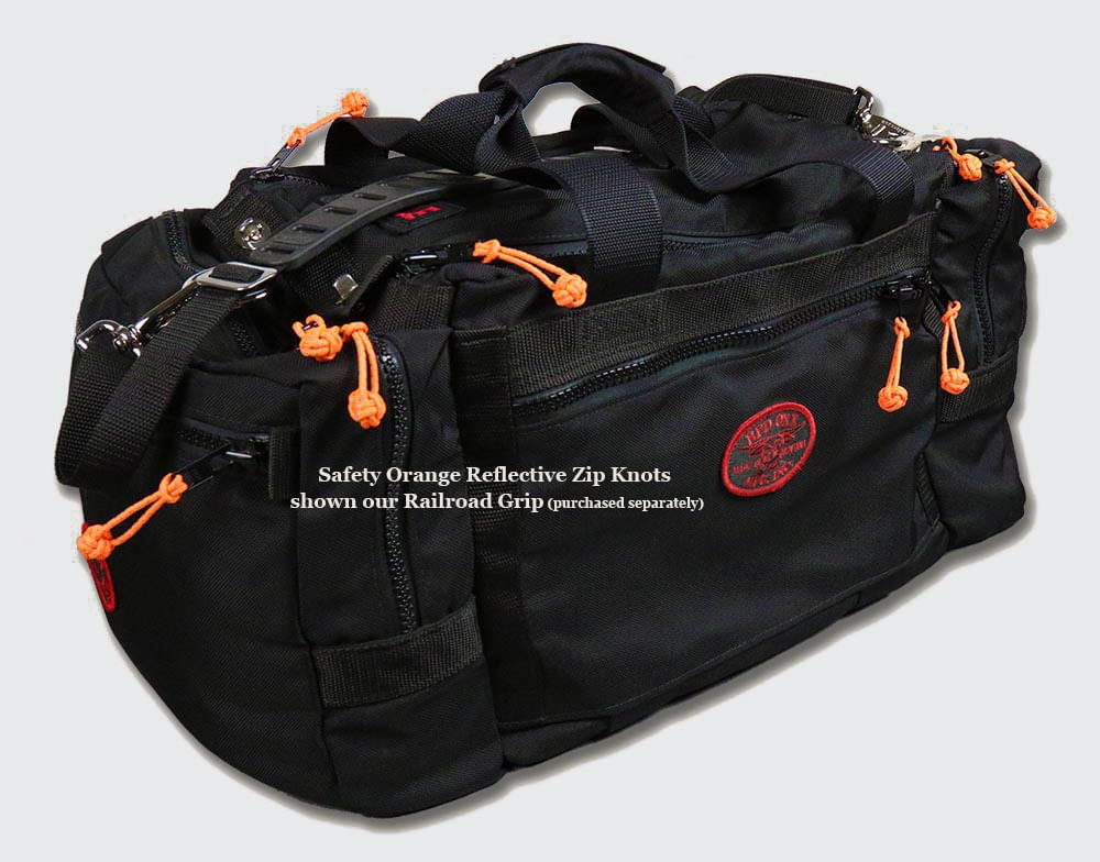 Safety Orange Reflective Zip Knots shown on our Railroad Grip (purchased separately)