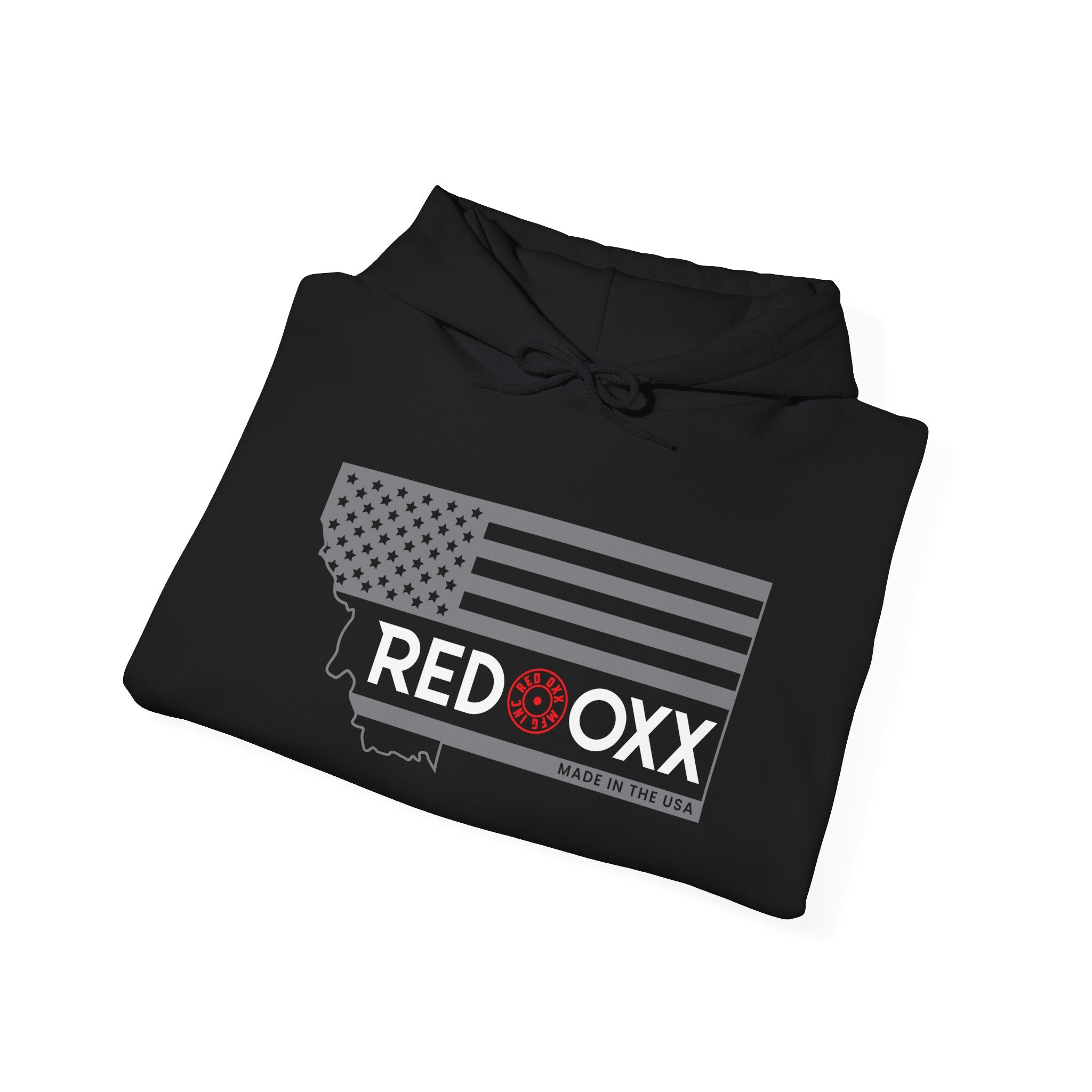 Montana Flag Hoodie "RED OXX" Logo Pullover