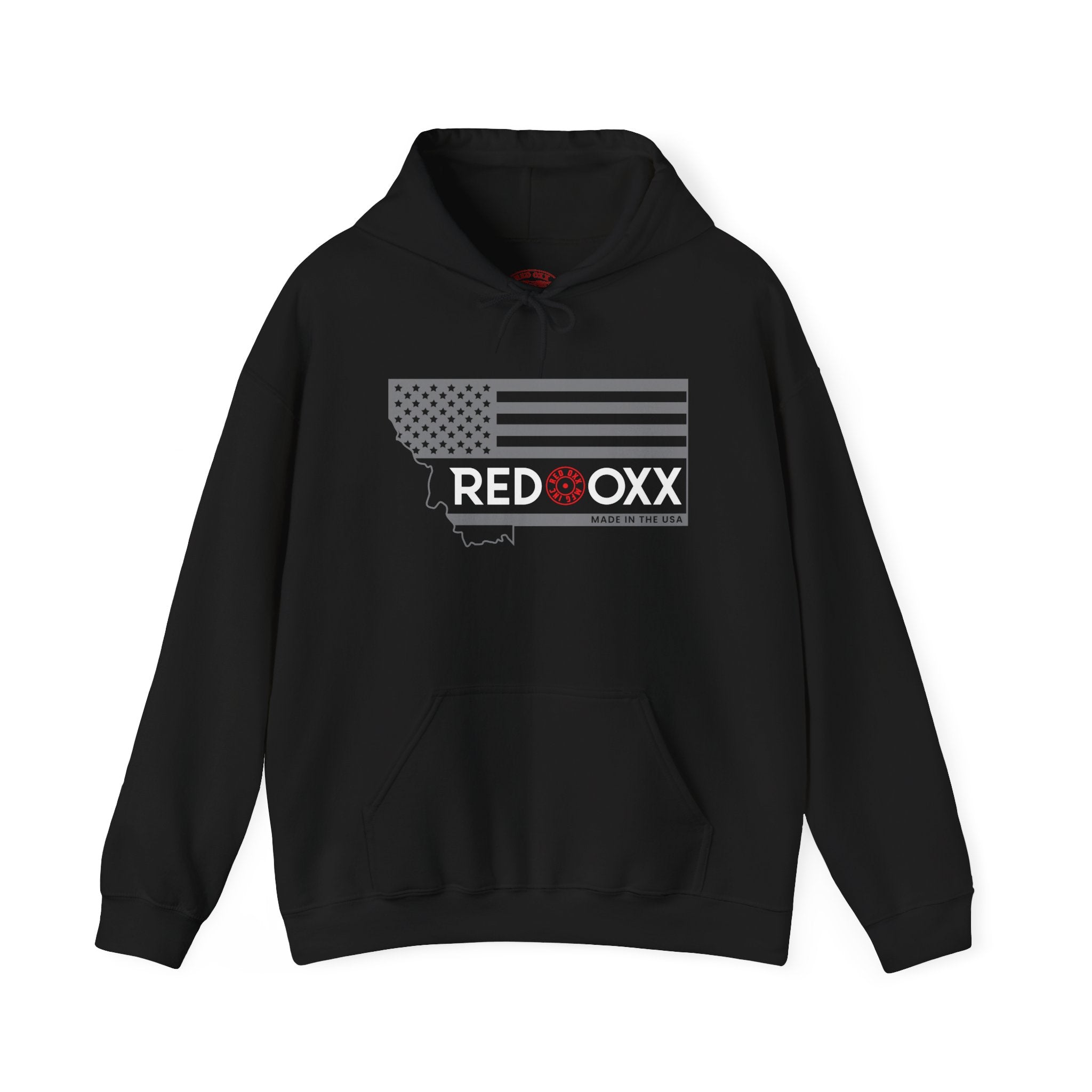 Montana Flag Hoodie "RED OXX" Logo Pullover
