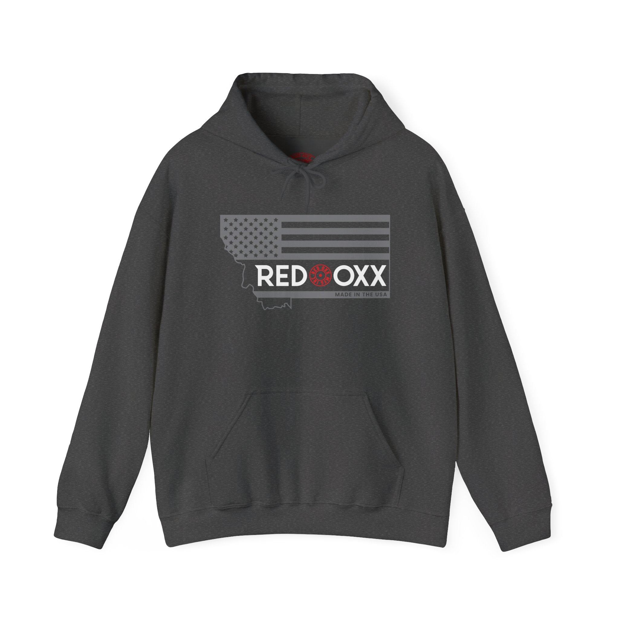 Montana Flag Hoodie "RED OXX" Logo Pullover