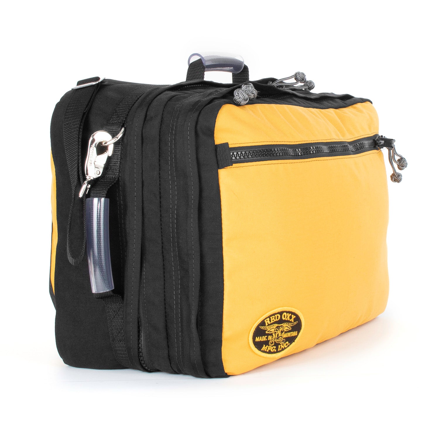 Grab loop on top of bag for easy handling and stowing while boarding aircraft. 