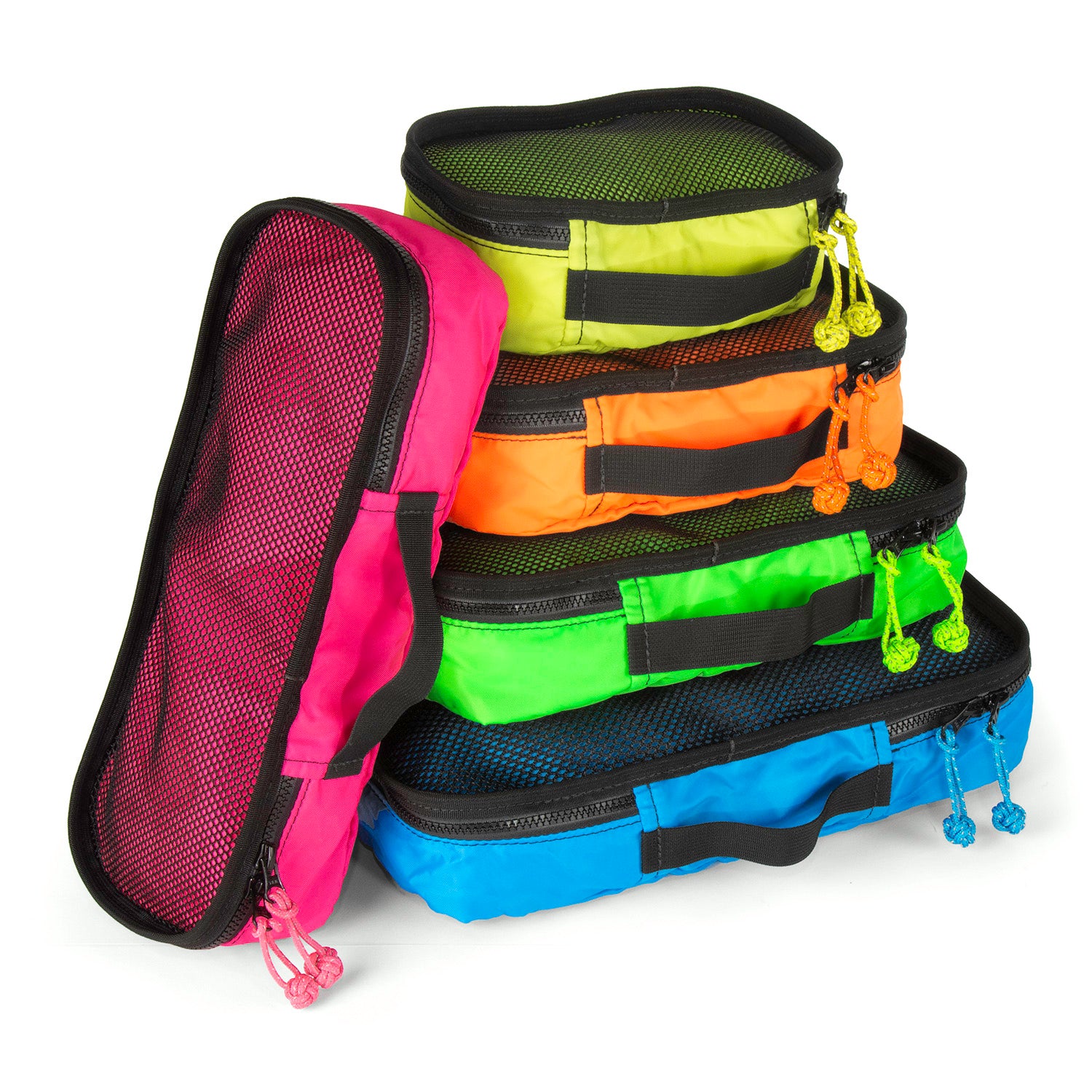Full set of Red Oxx packing cubes in colors. 