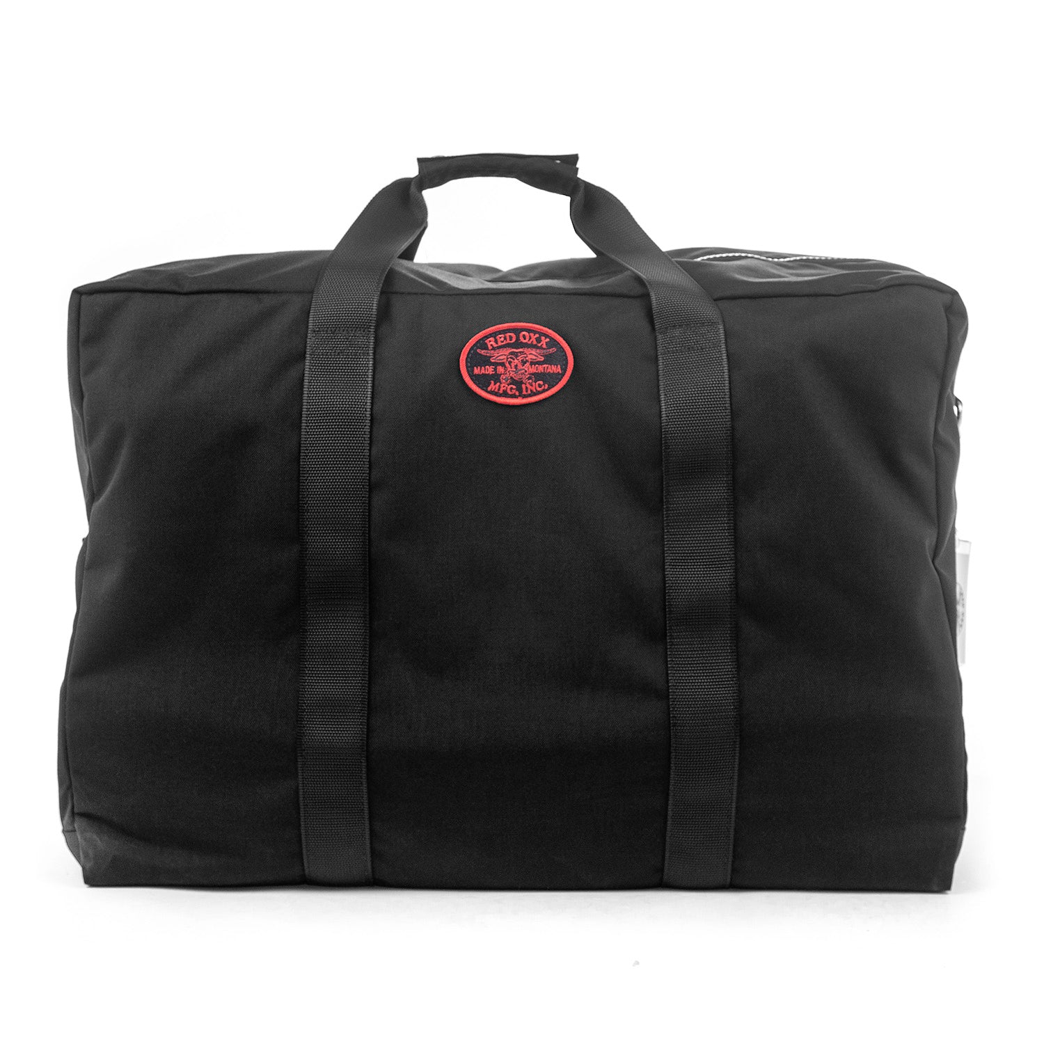 Logo side of large aviators kit bag. 