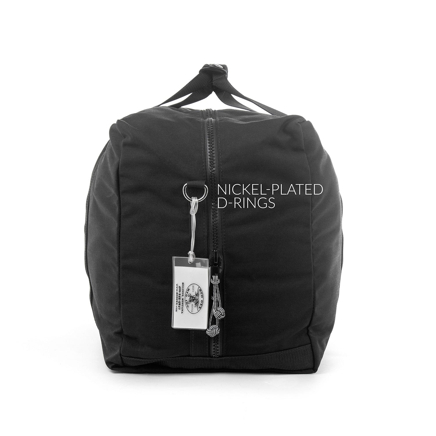 End View of Aviator Kit bag - Nickel Plated D rings