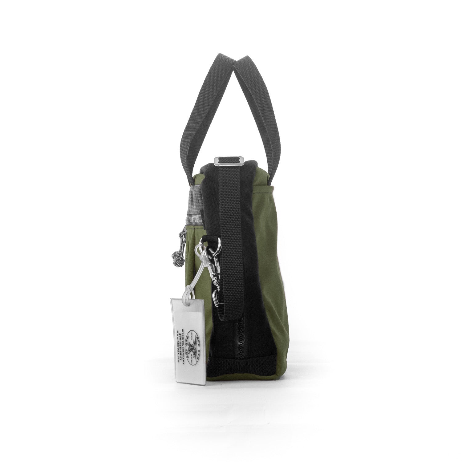 Small EDC bag, Nylon tablet briefcase. End profile view of the Micro Manager.