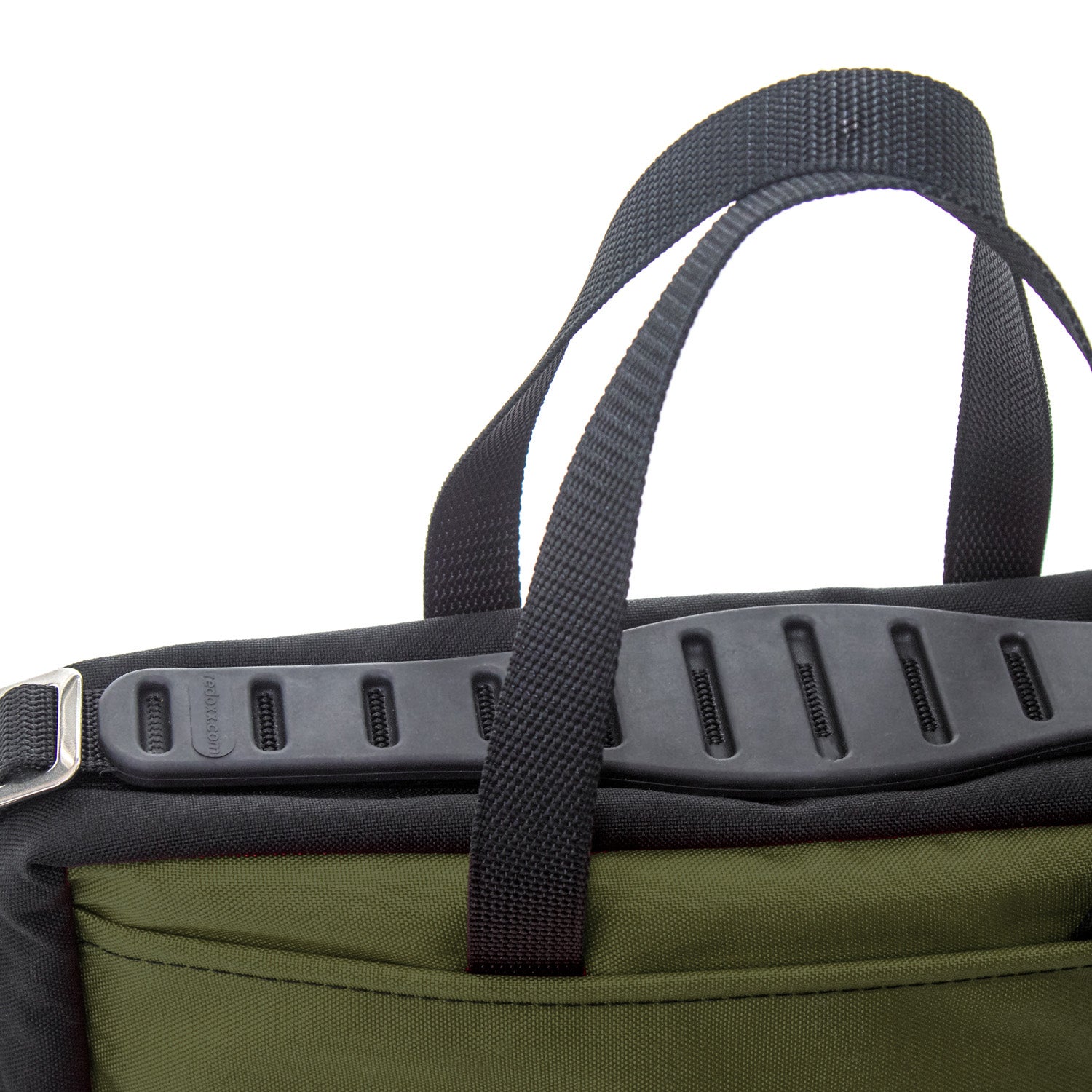 Closeup view of Claw Shoulder strap detail.