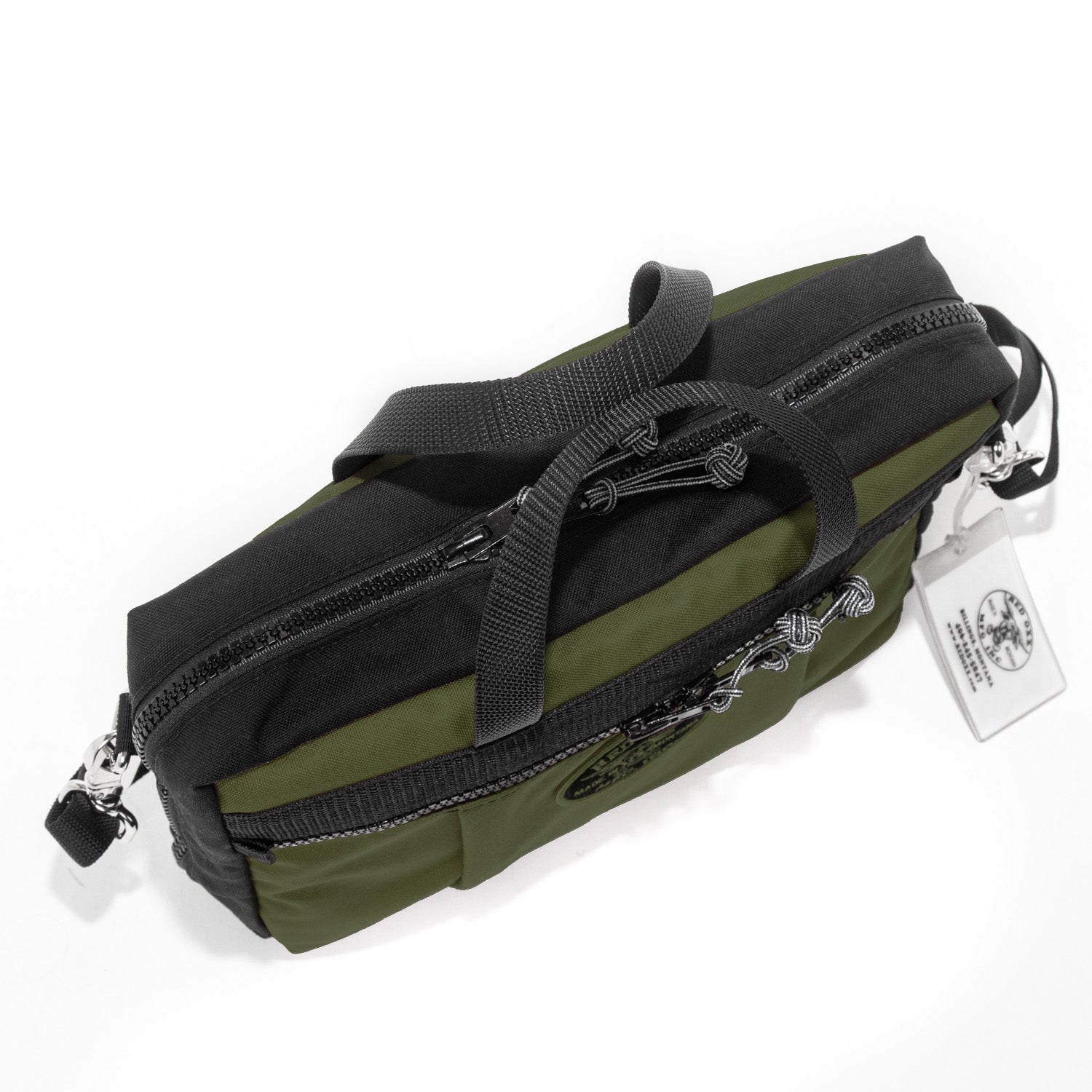 Small EDC bag, nylon tablet briefcase - Top view of handles on the Micro Manager. 