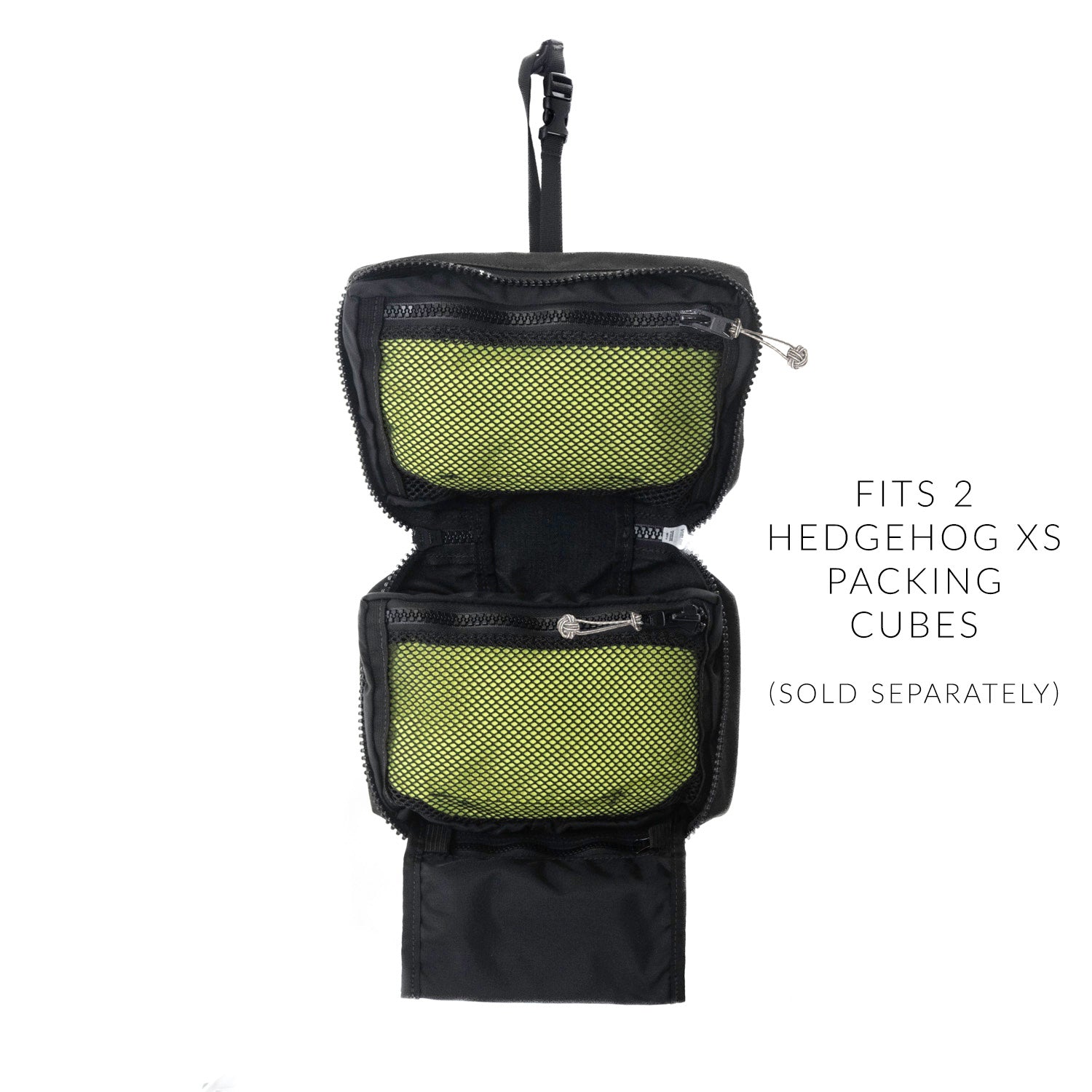 Fits 2 Hedgehog XS packing cubes (sold seperately)