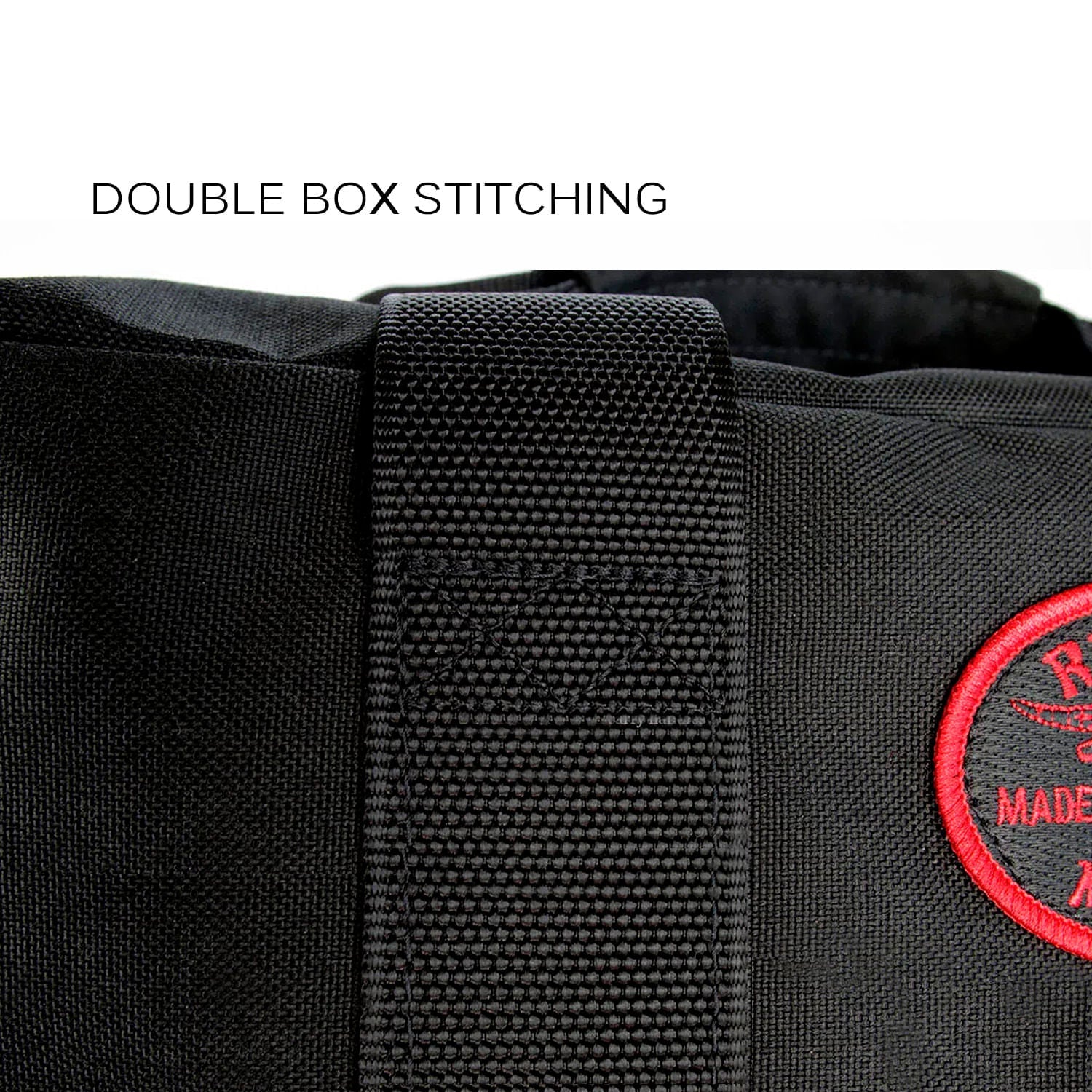 Medium aviator kit bag double box x stitching. 