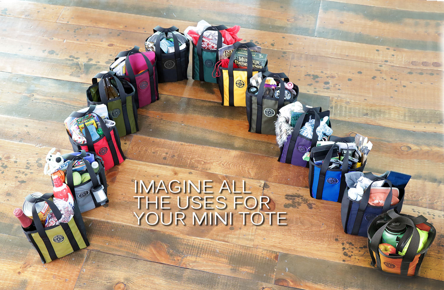 Imagine all the uses for your mini tote.