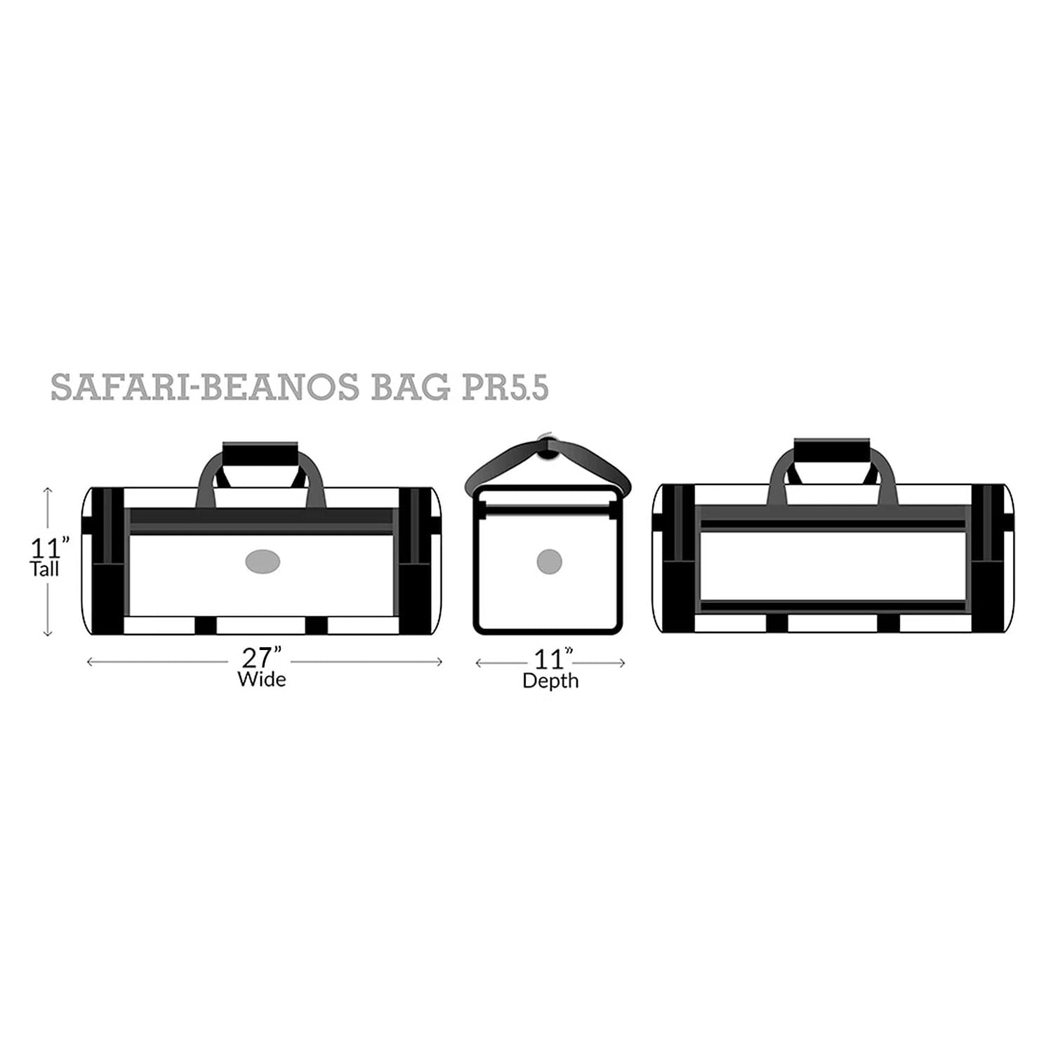 PR 5.5 Safari Beanos dimensions 11 inches tall x 27 inches wide x 11 inches depth. 