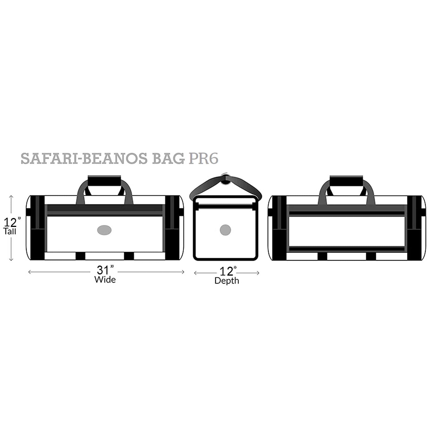 PR6 Safari Beano dimensions 12 inches tall x 31 inches wide x 12 inches depth. 