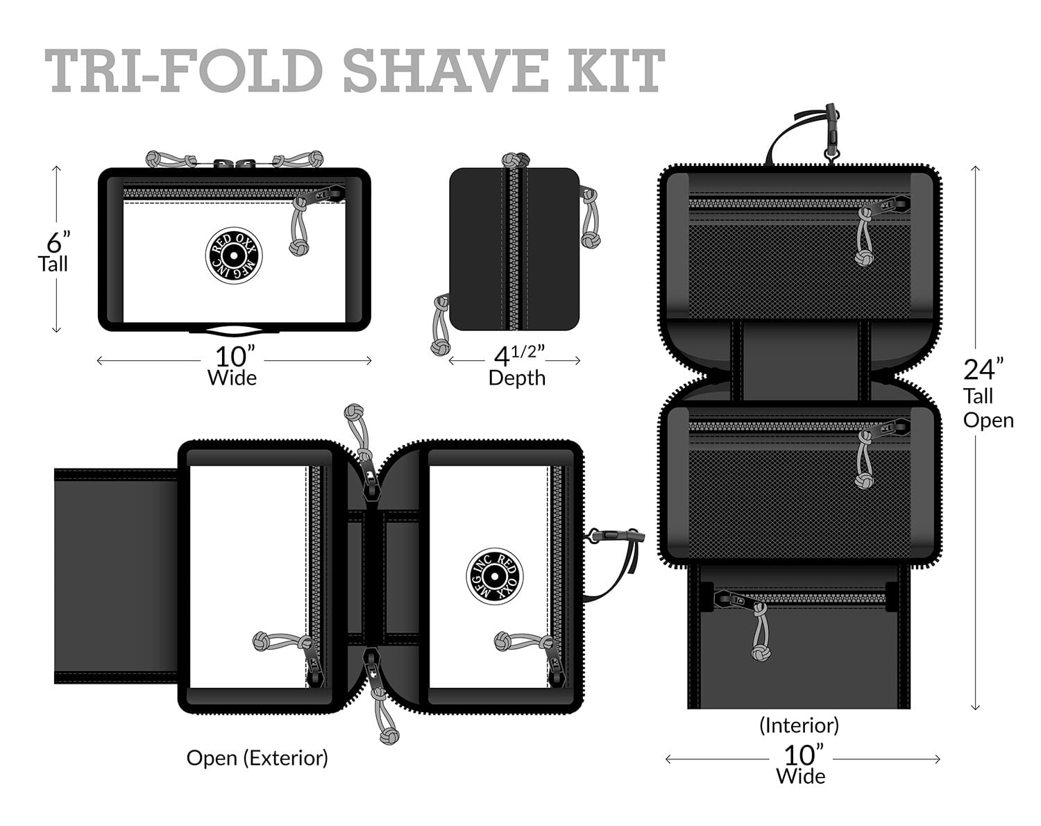 Tri-fold Shave Kit